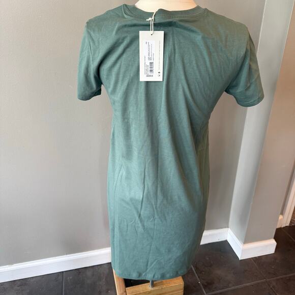Pact NWT Dark Forest Softspun Pocket Tshirt Dress Sz Small Organic Cotton Green - Picture 8 of 12
